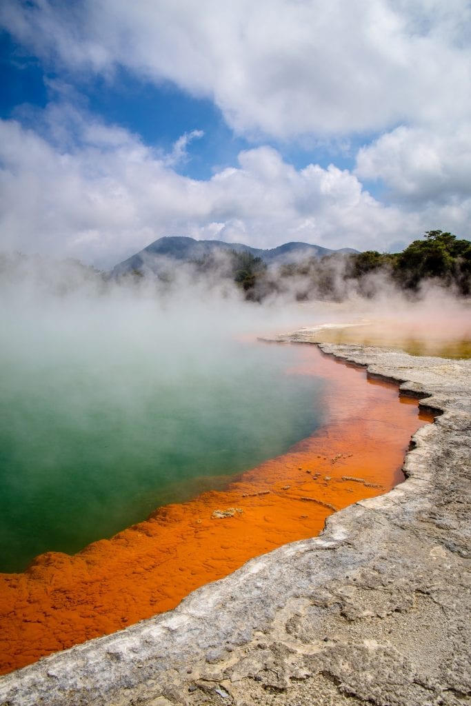 Rotorua sulphur springs in the North Island of New Zealand